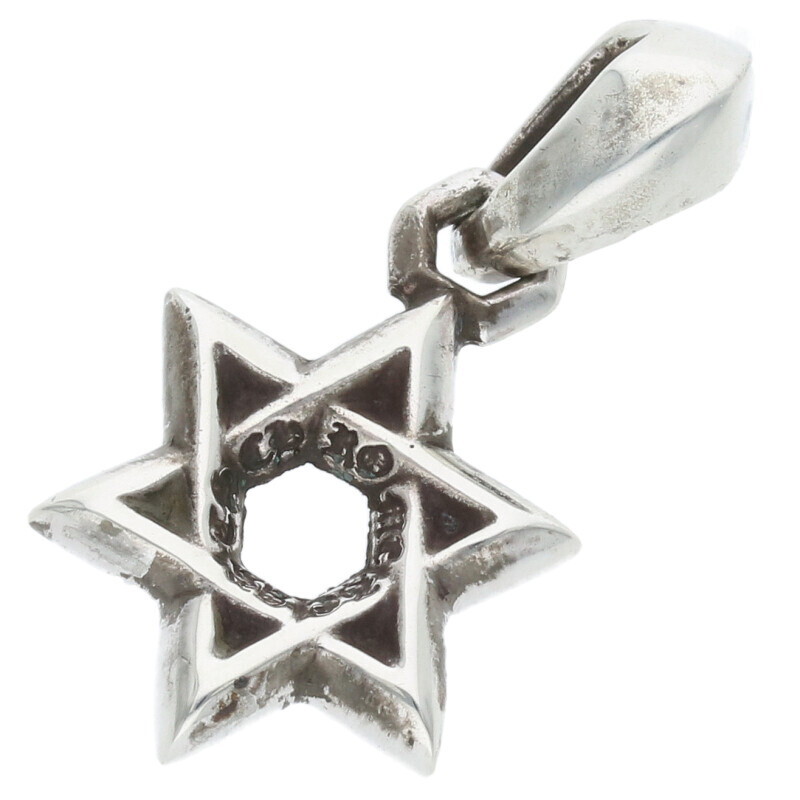 Chrome Hearts Star Of David Charm Silver Necklace Top 4.68G EL891