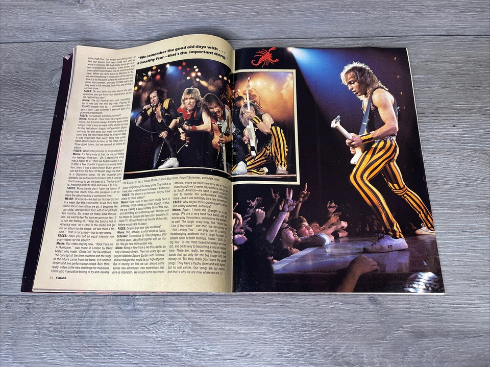Faces Rocks Magazine August 1984. Motley Crue, Scorpions, Queen, Van Halen Foto 2 de 4