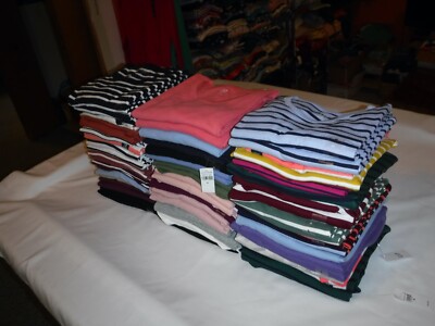 Long Sleeve Crew Neck T-Shirts, GAP,XXL,XL,L,M,S,Many Solid Colors and Striped N