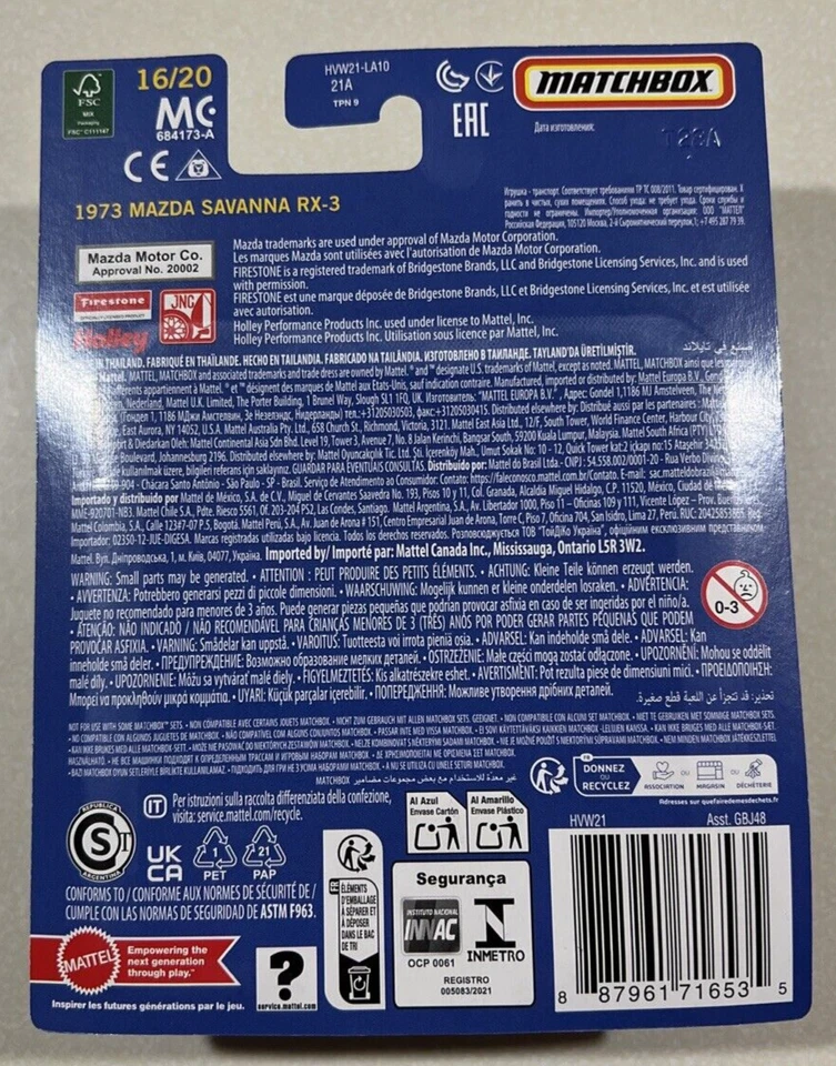 NEW 2024 MATCHBOX COLLECTORS 2024  1973 MAZDA SAVANNA RX-3  16/20 - Image 2 of 2