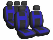 Housses pour sièges auto et appui-tête pour voiture 5 places - coloris bleu - L