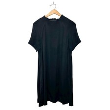 & Other Stories Womens Classic Little Black Mini Dress Short Sleeves Pockets 8