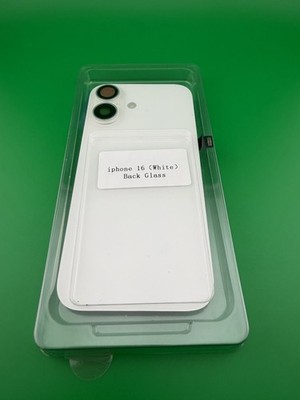 iPhone 16 Back Glass Big Camera Hole w/ NFC Flash White Premium Quality