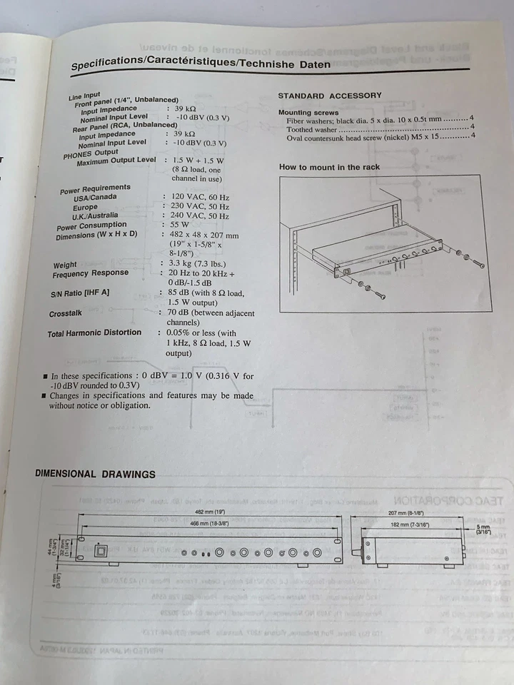 Tascam MH-40 Mk2 Rack Headphone Amplifier - Bild 3 von 3