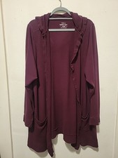 Torrid Super Soft Fleece Burgundy Hooded Sweater Size 4