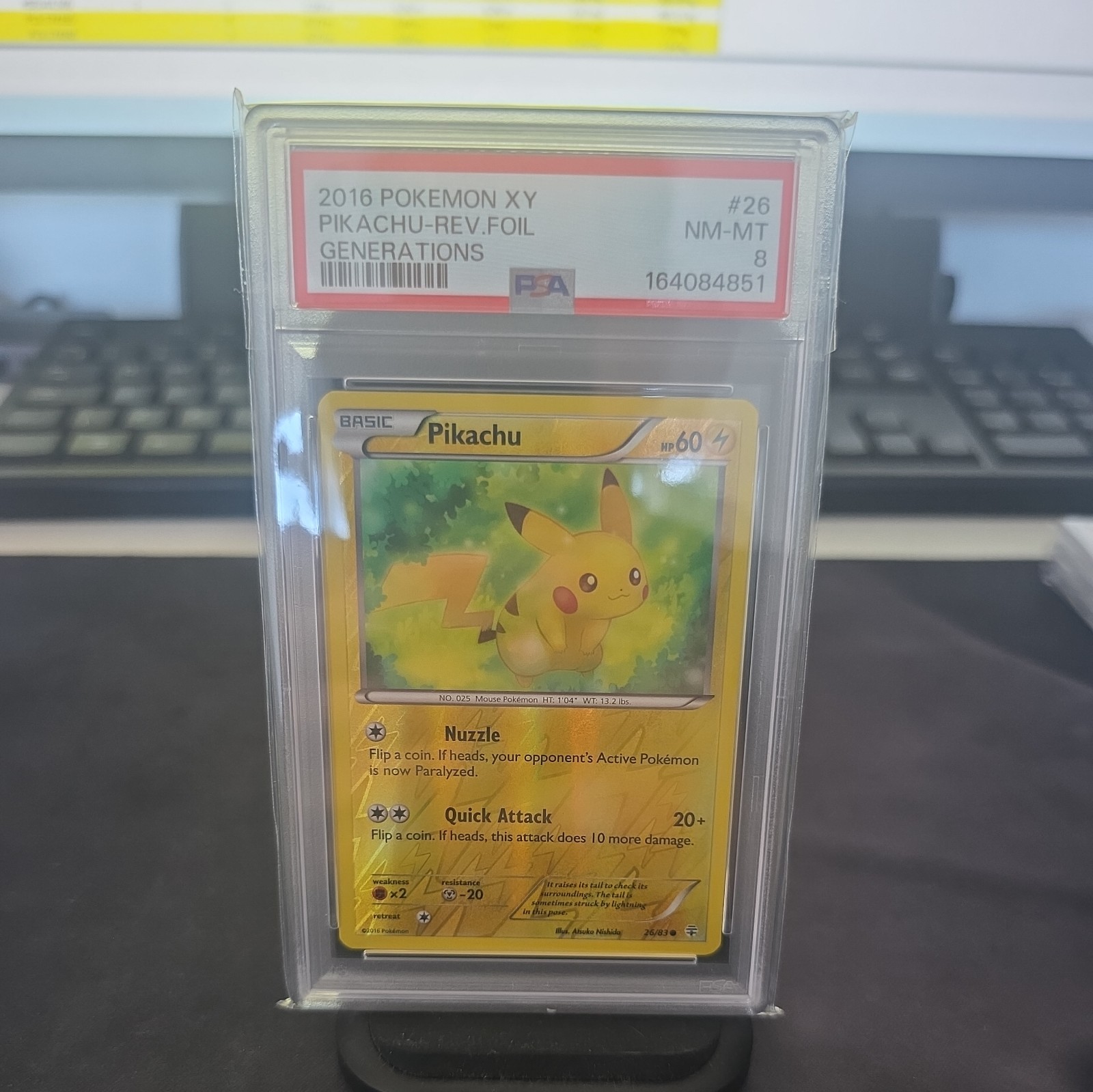 2016 POKEMON XY GENERATIONS #26 PIKACHU PSA 8
