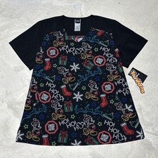 Mickey Mouse Cherokee Scrubs Tooniforms Disney Christmas V Neck Top TF639 SZ L