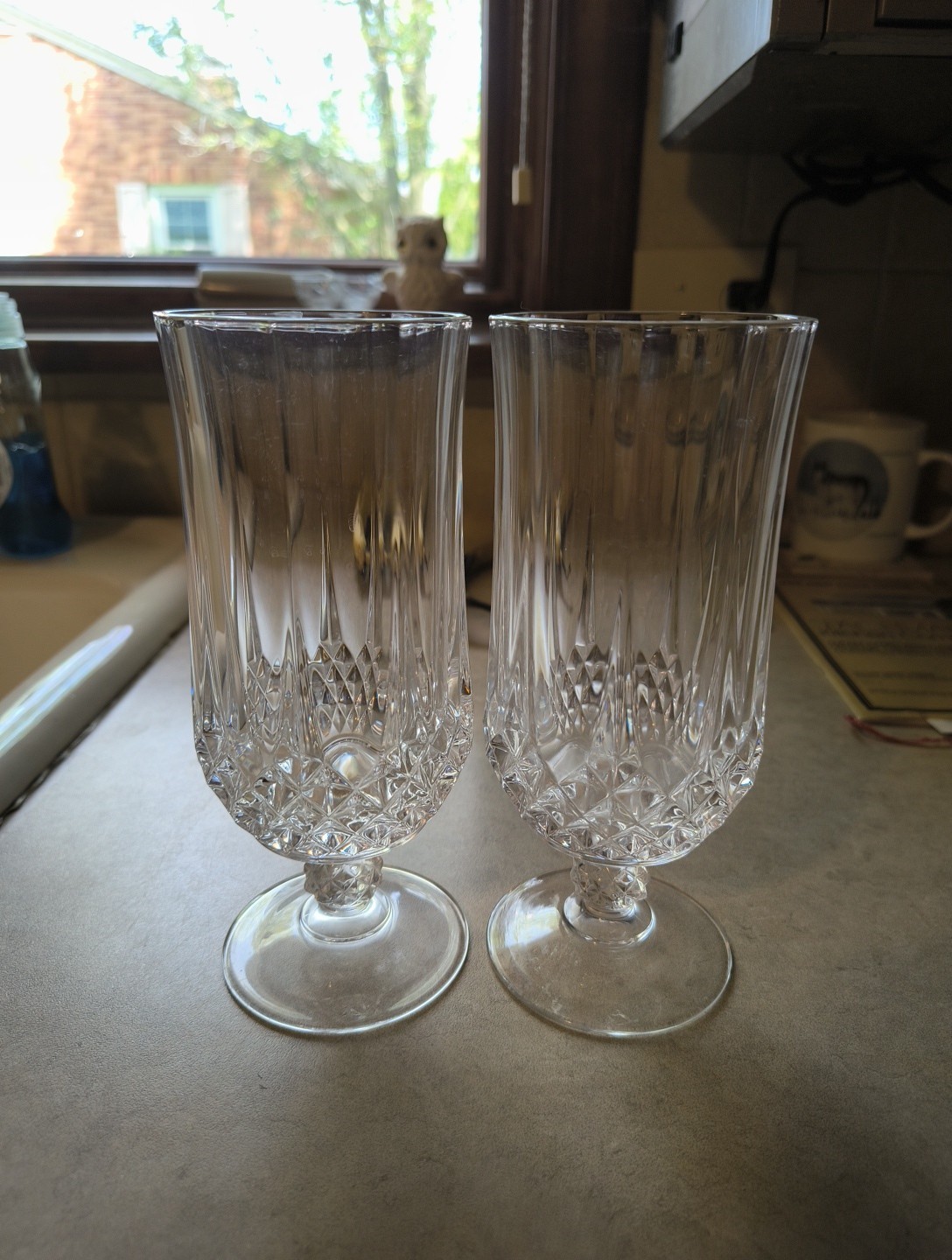Set of 2 Cristal D'Arques LongChamp Tea Glasses, Vintage Water Goblets