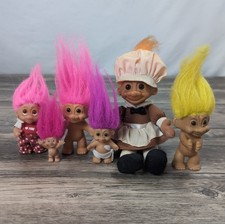 Vintage TROLL Dolls Mixed of 6 RUSS Trolls. COLLECTOR'S LOT 1990s