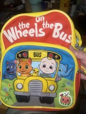 CoComelon The Wheels on the Bus Children's Backpack, 10 X 11, 2 Pockets, Clean
