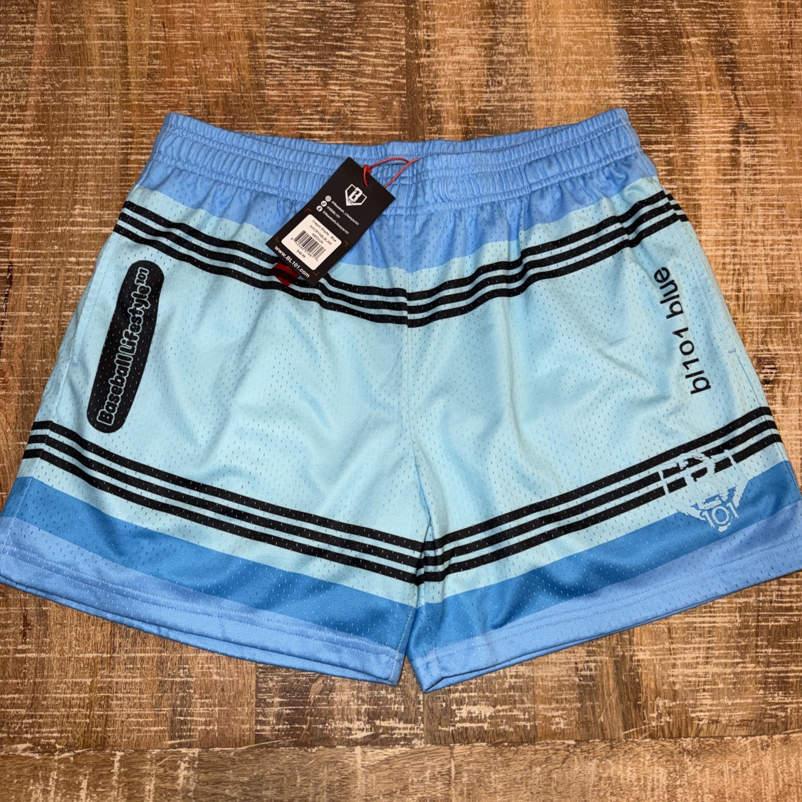 Baseball Lifestyle 101 Crayon Blue Shorts Men Large New With Tag Free Shipping