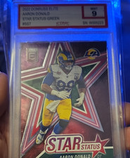 2022 Panini Donruss Elite Aaron Donald Star Status Green SS7 Rams Iconic Gradin…