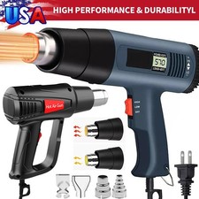 2500W Heat Gun Hot Air Gun Adjustable Temperature LCD Display Nozzles Power Tool