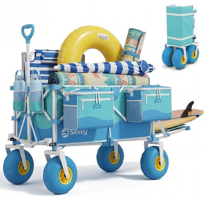 Beach Wagon Foldable 300L Heavy Duty 9 Sand Proof Wheels Cooler Sekey Adjustable