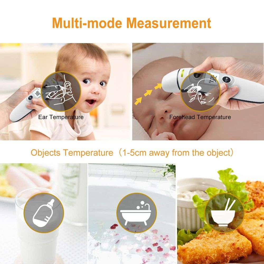 Forehead Ear Thermometer with Fever Alarm Memory Function for Adults Kids Baby