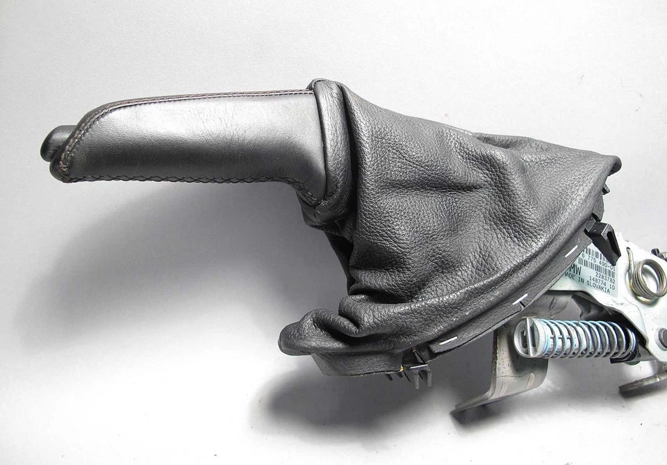 BMW E60 E63 Emergency Parking Handbrake Lever w Black Leather Boot 2004-2010 OEM - Image 2 of 4