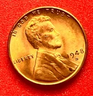 1948-S Lincoln Wheat Cent Penny GEM RED BU From an Original Bank Roll