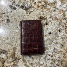 Leather Business or Credit Card Holder Pocket Wallet w/ Magnetic Closure