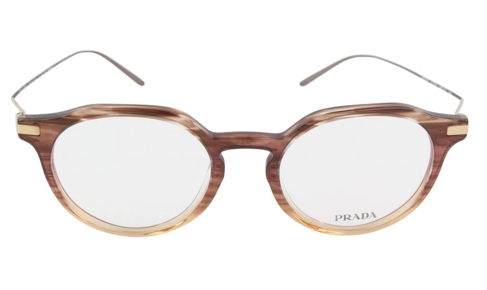 Gafas para hombre Prada 0PR06YV patrón marrón ovaladas lentes de demostración logotipo PVP 431 Foto 2 de 4