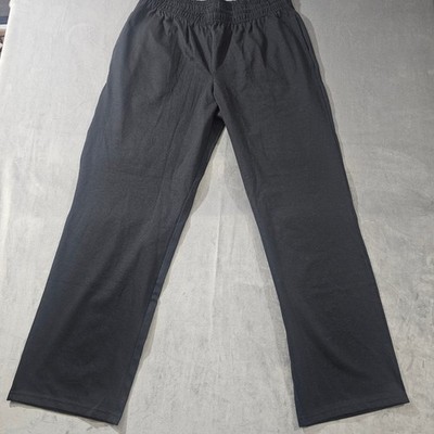 Mens Black Elastic Waist Jersey Knit Lounge Pajama Pants Straight Leg Sku 167