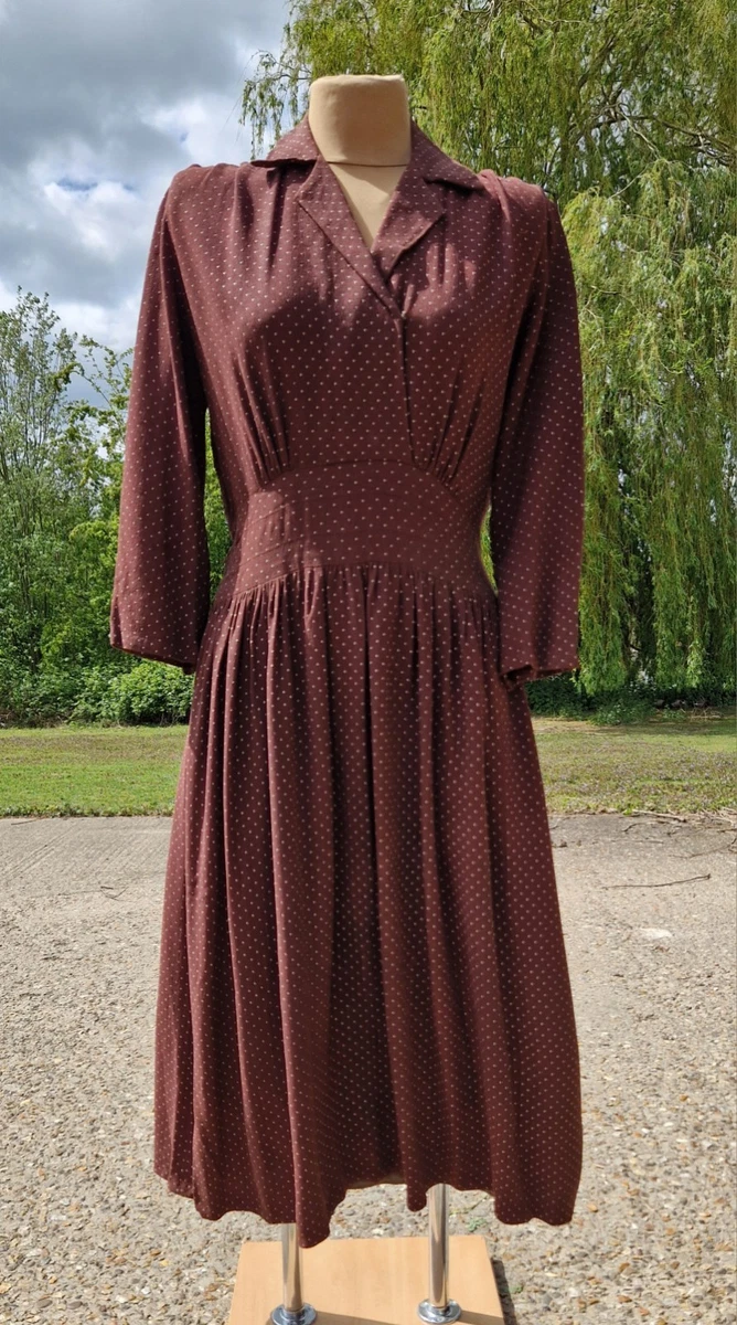 knee length dresses for ladies 1940s vintage sewing pattern for day dress Decades of Style Pattern Co   Decades of Style Pattern Company