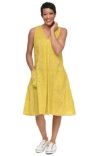 Tulip Clothing Tulip Poppie Womens Sleeveless Dress in Goldfish Dot