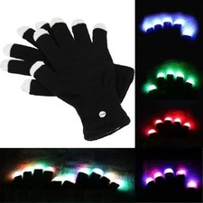 LED Gloves Light Up Flashing Glow Fingertips Different Finger Tips Light Modes