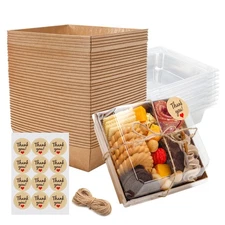 Charcuterie Boxes with Clear Lids Mini Bakery Boxes Disposable Treat Boxes to...