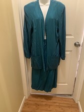 SAG Harbor 2-Piece Skirt Suit Set Sz 12 Teal
