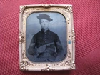 Pistol Armed Pennsylvania Bucktail Corporal Civil War Tintype Soldier Photo cdv