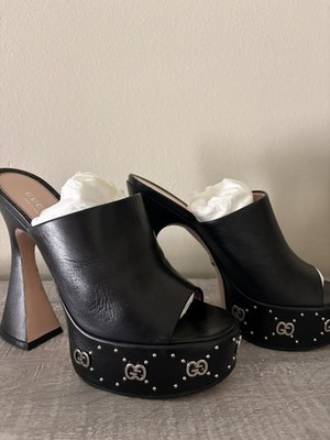 Gucci Janaya GG Heeled Platform Sandals Size 37 Fits 7 US Women s New Shoes