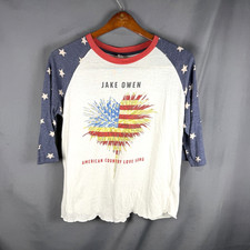 Jake Owen Raglan Concert T Shirt Womens Large 2017 American Country Love Song
