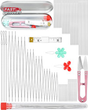 FIVEIZERO 87 Pcs Beading Needles Set – 3 Types: 6 Sizes Big Eye Seed Bead Needle
