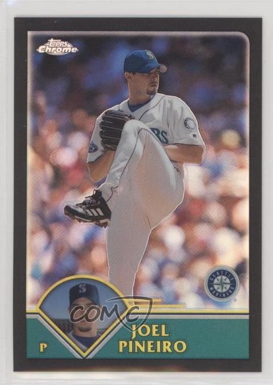 2003 Topps Chrome Black Refractor 68/199 Joel Pineiro #250 h8k