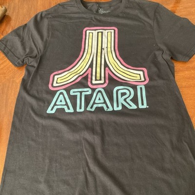 Vintage Black Atari T Shirt Atari Tag Size Large Short Sleeve Retro Gaming