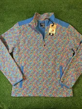 Chubbies 1/4 Zip Pullover Men’s Size Medium Quilted The Spade Zip Pockets NEW