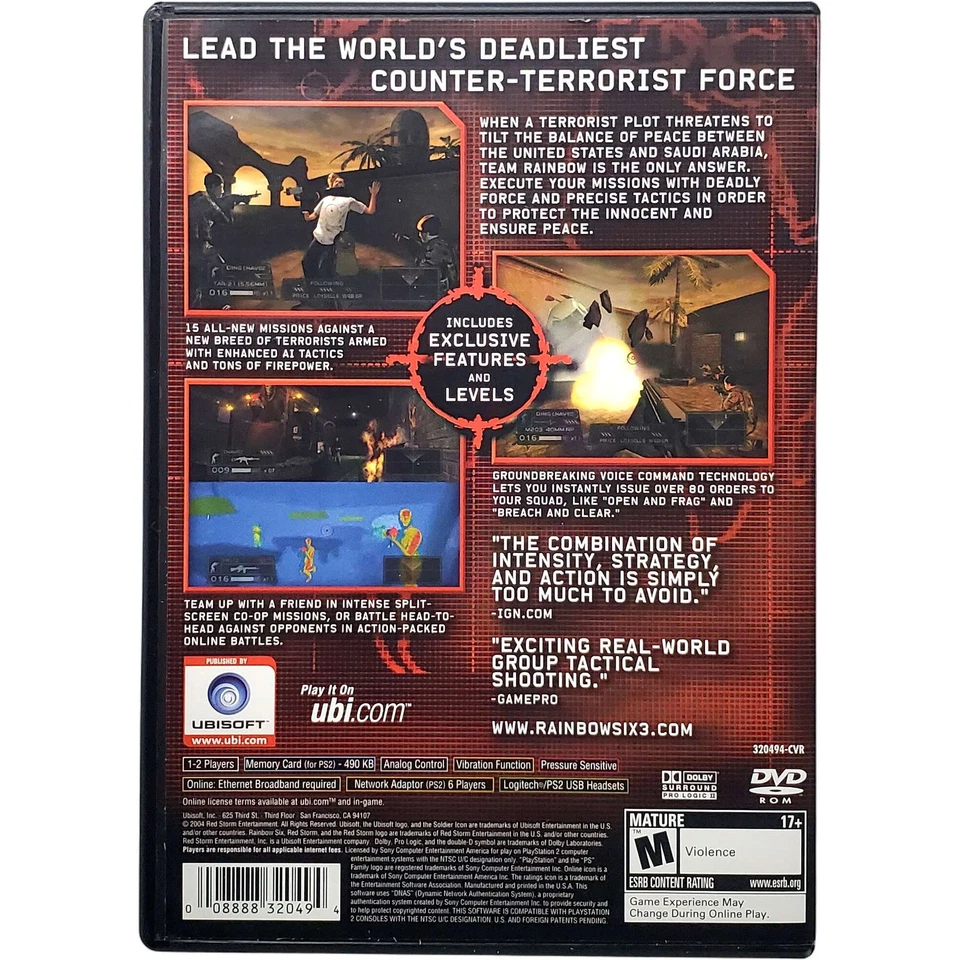Rainbow Six 3 - Sony Playstation 2 PS2 impecable probado auténtico 1 año de garantía Foto 2 de 4