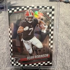 2025 Panini Prizm Bijan Robinson #96 Black & White Checkerboard Atlanta Falcons