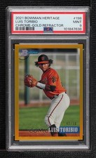 2021 Bowman Heritage Gold Chrome Refractor 42/50 Luis Toribio PSA 9 MINT 0e2x