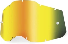 100% Goggle Replacement Lens - RC2/AC2/ST2 Compatible - Mirror Gold