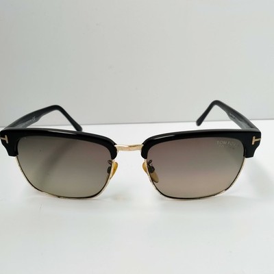 Tom Ford Sunglasses River TF367 01D Polarized Men's Shiny Black Smoke 57 mm *3P