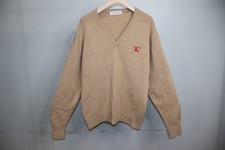 Vintage Burberry's 100 Lambswool V-neck Sweater Brown Sz 44