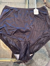 VTG Vanity Fair Sheer Black Nylon High Waist Granny Panties Size 5 NOS