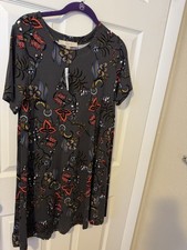 Ann Taylor Loft Works Short Sleeve T Shirt Dress Floral Pattern Size Small NWT