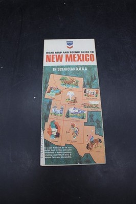 1966 CHEVRON RPM OIL Road Map NEW MEXICO Route 66 Albuquerque Santa Fe Roswell