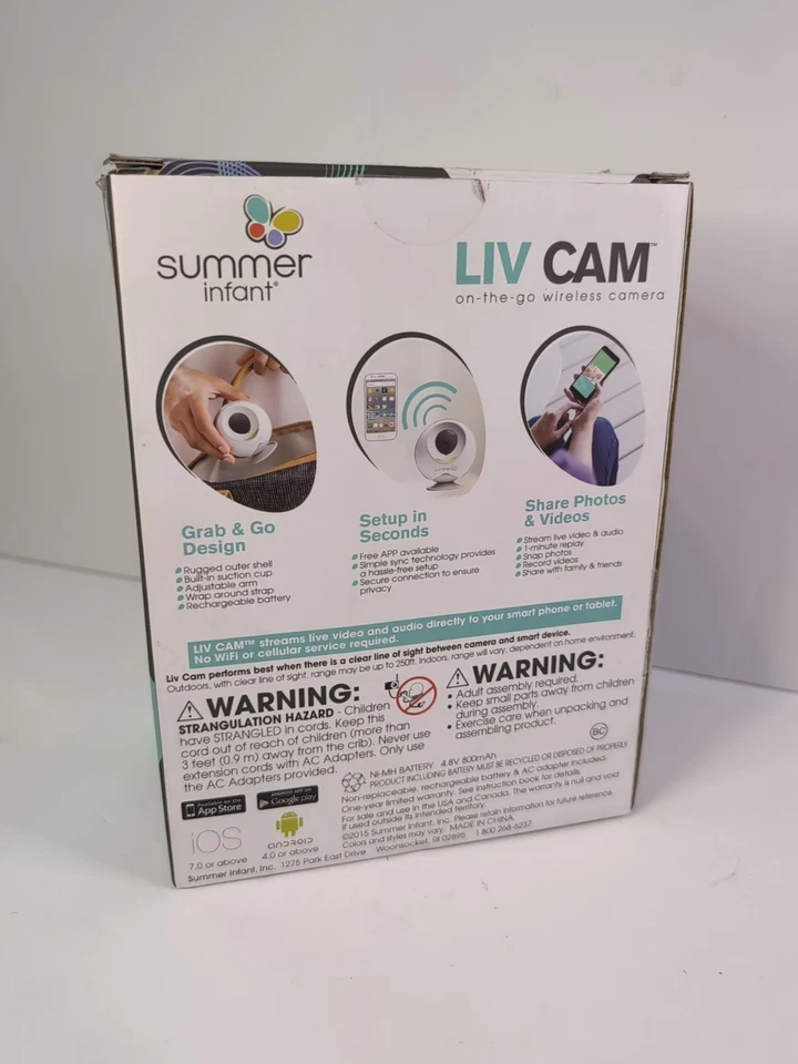 Monitor de bebé cámara inalámbrica sobre la marcha con cámara LIV para bebés de verano Foto 2 de 4