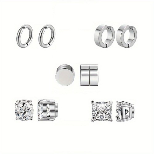 10-30pcs Men Women Stainless Steel Stud Ear Magnetic Clip Earrings Non-Piercing - Picture 15 of 18