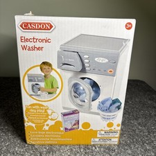 Casdon Blue Electronic Washer-Toy Washing Machine With Spinning Drum OPEN BOX