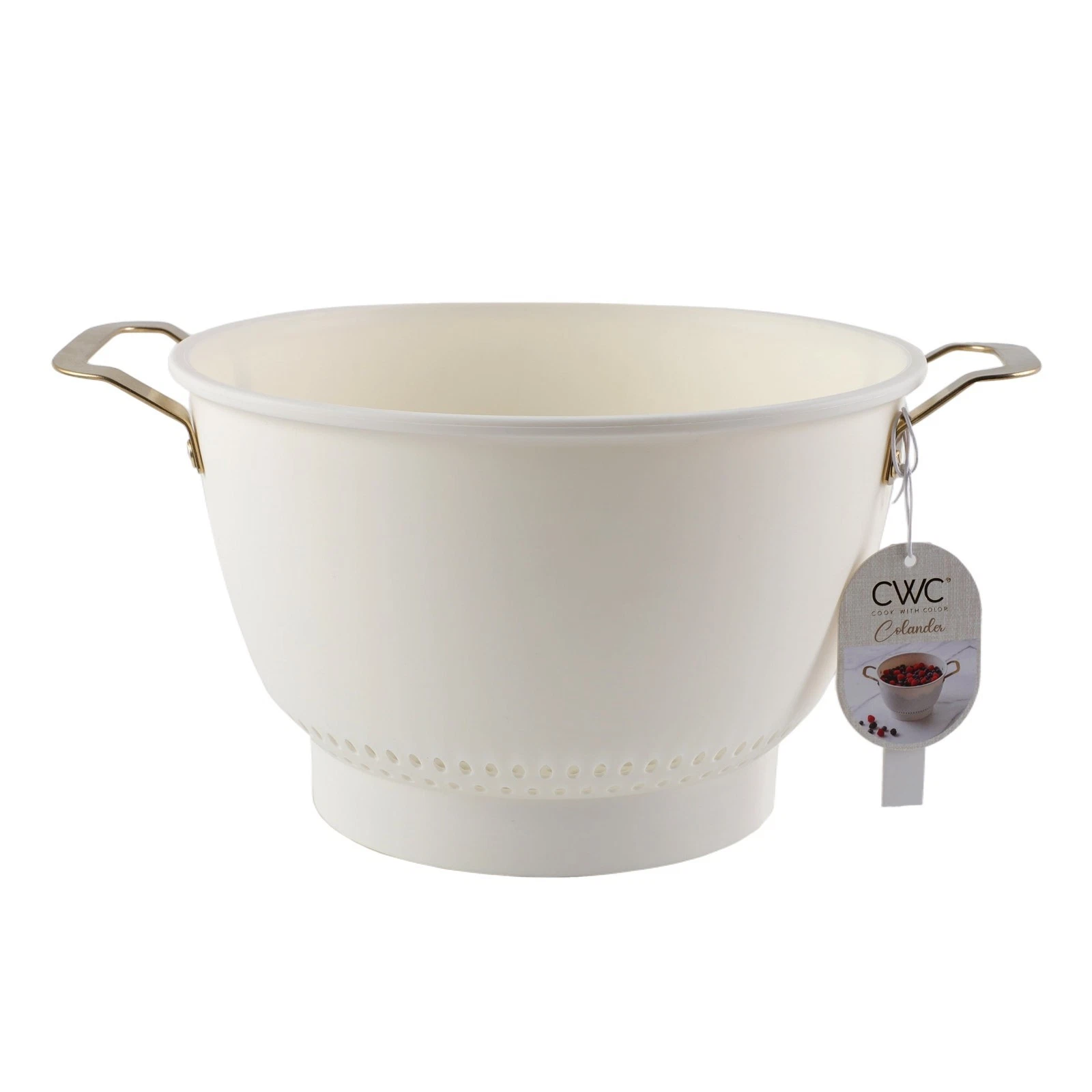 Cook W/ Color Kitchen Colander Strainer W/ Handles Food Pasta & Vegetables