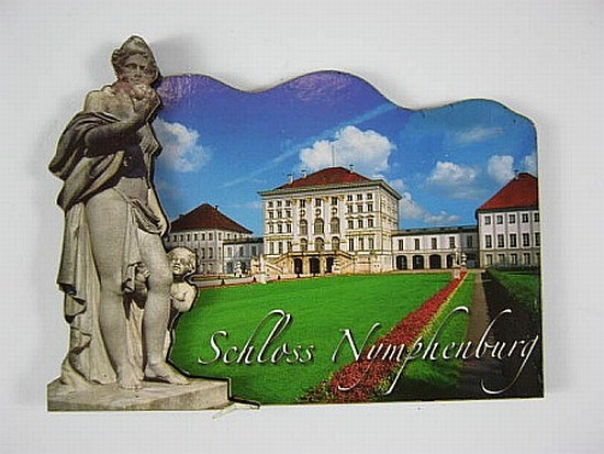 Schloss Nymphenburg Germany, 2D wood magnet, souvenir Germany